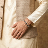 Premium Karungali Bracelet with Silver Caping