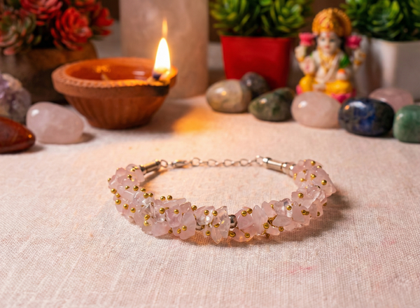 Rose Aura Harmony Chips Bracelet