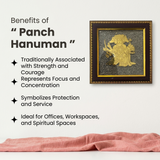 Panchmukhi Hanuman on Raw Pyrite Frame