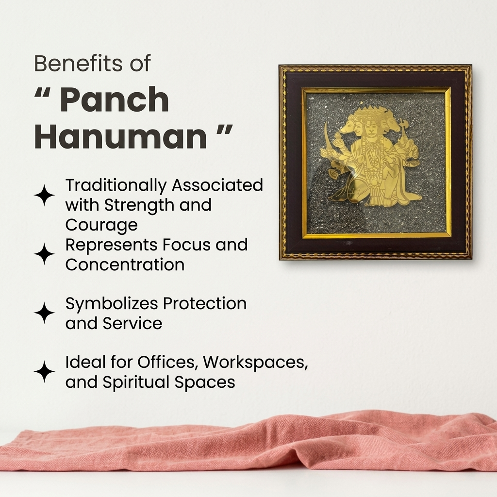 Panchmukhi Hanuman on Raw Pyrite Frame