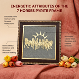 7 Horses on Raw Pyrite Frame