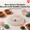 Rose Quartz Harmony Bracelet with buddha charm Set