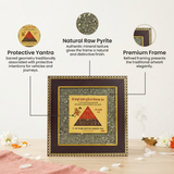 Shri Sampurna Vahan Durghatna Nivarak Yantra on Raw Pyrite Frame