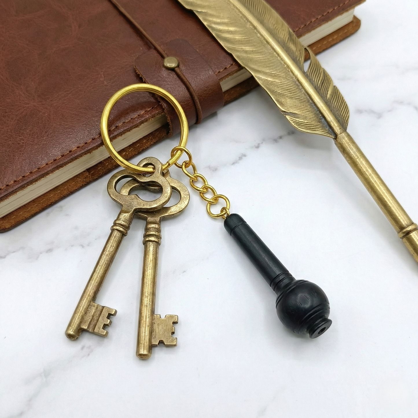 Karungali Hanuman Gada Black Ebony Devotion Keychain