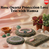 Rose Quartz Protection Love Trio with Hamsa