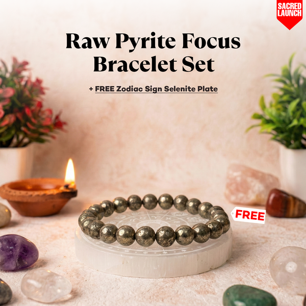 Raw Pyrite Focus Bracelet Set