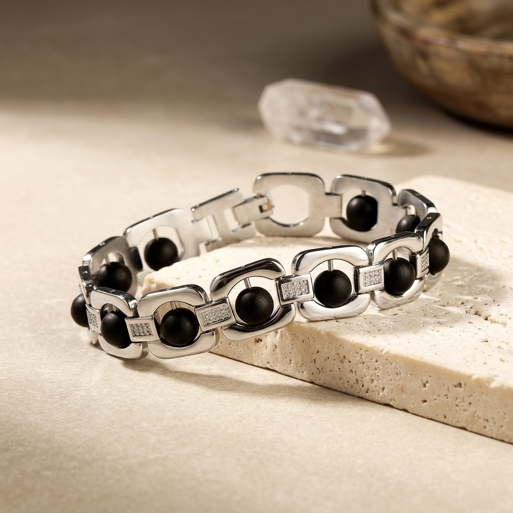 Karungali Metal Chain Bracelet