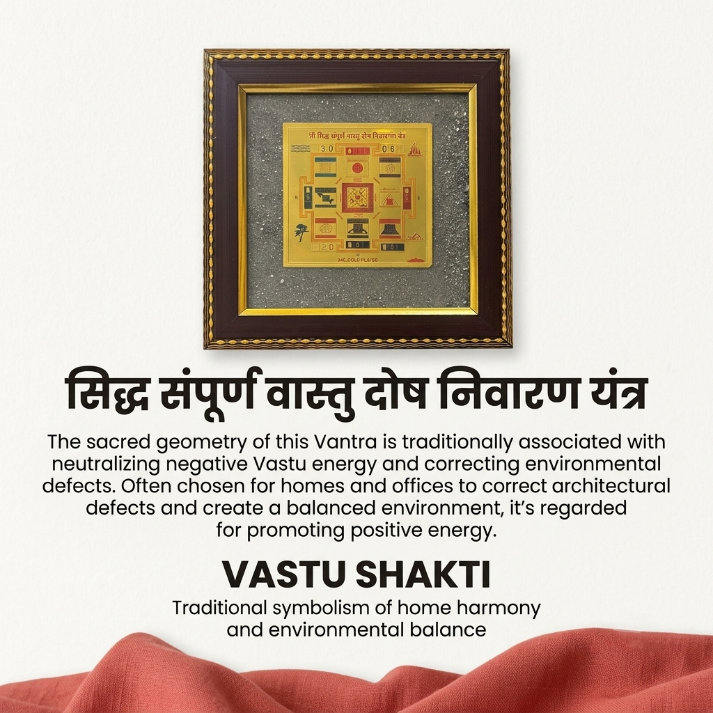 Sampurna Vastu Dosh Nivaran Yantra on Raw Pyrite Frame