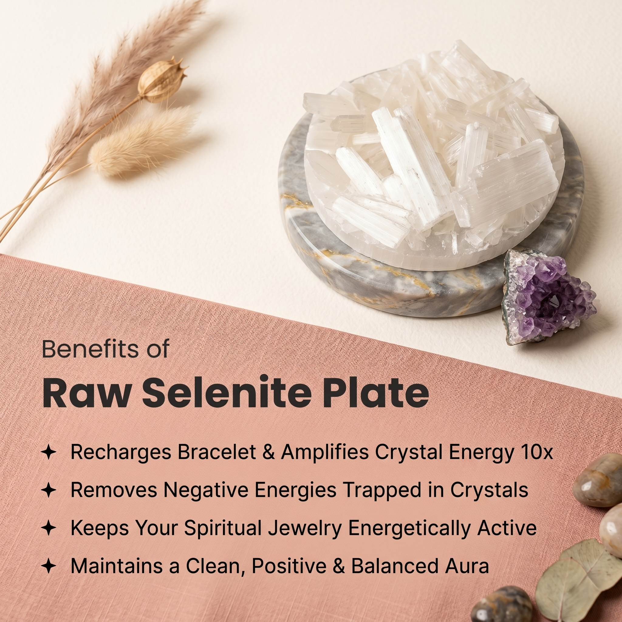 RAW Selenite Plate