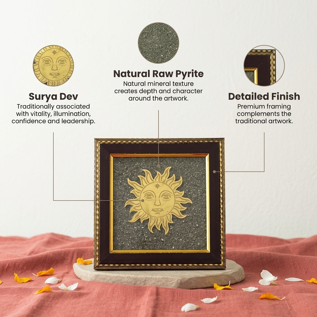 Surya Dev on Raw Pyrite Frame