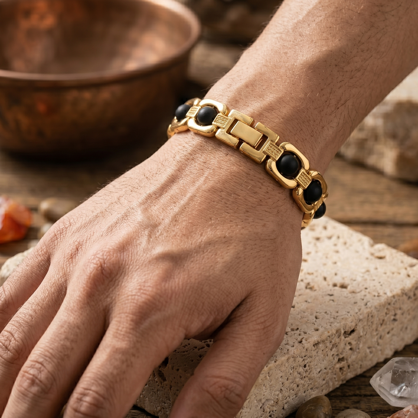 Karungali Metal Chain Bracelet