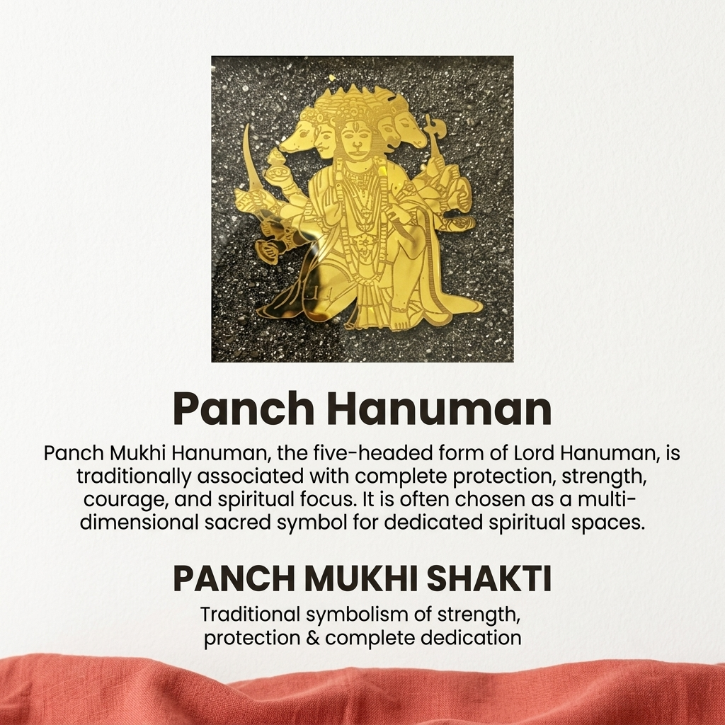 Panchmukhi Hanuman on Raw Pyrite Frame
