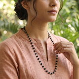 Karungali Silver-Padded Mala
