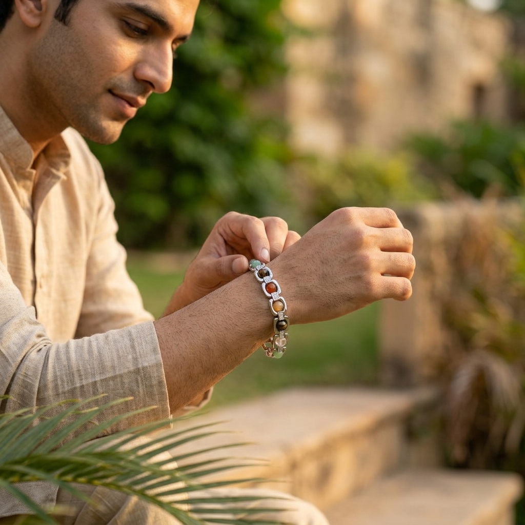 Divine Dhan Metal Chain Bracelet