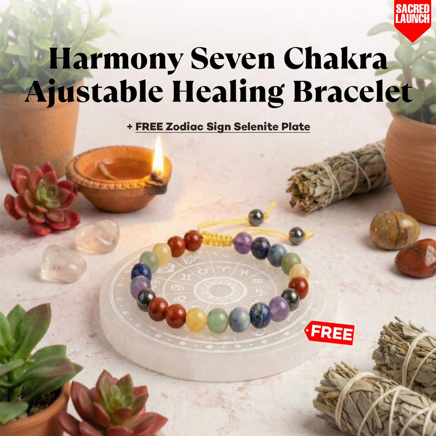 Harmony 7 Chakra Adjustable Bracelet Set