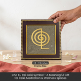 Cho Ku Rei Reiki Symbol on Raw Pyrite Frame