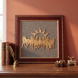 7 Horses on Raw Pyrite Frame