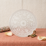 Zodiac Sign Selenite Recharging Plate