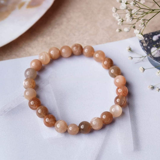 Peach Moonstone + Moonstone Bracelet Combo