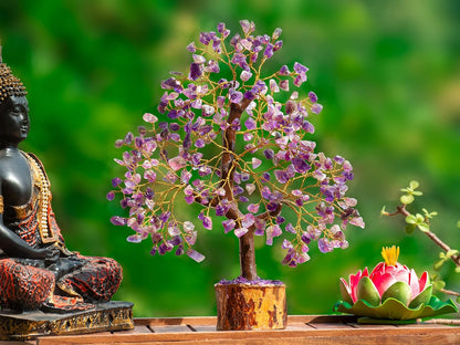 💜 Amethyst – Peace, Intuition & Spiritual Protection Crystal Tree