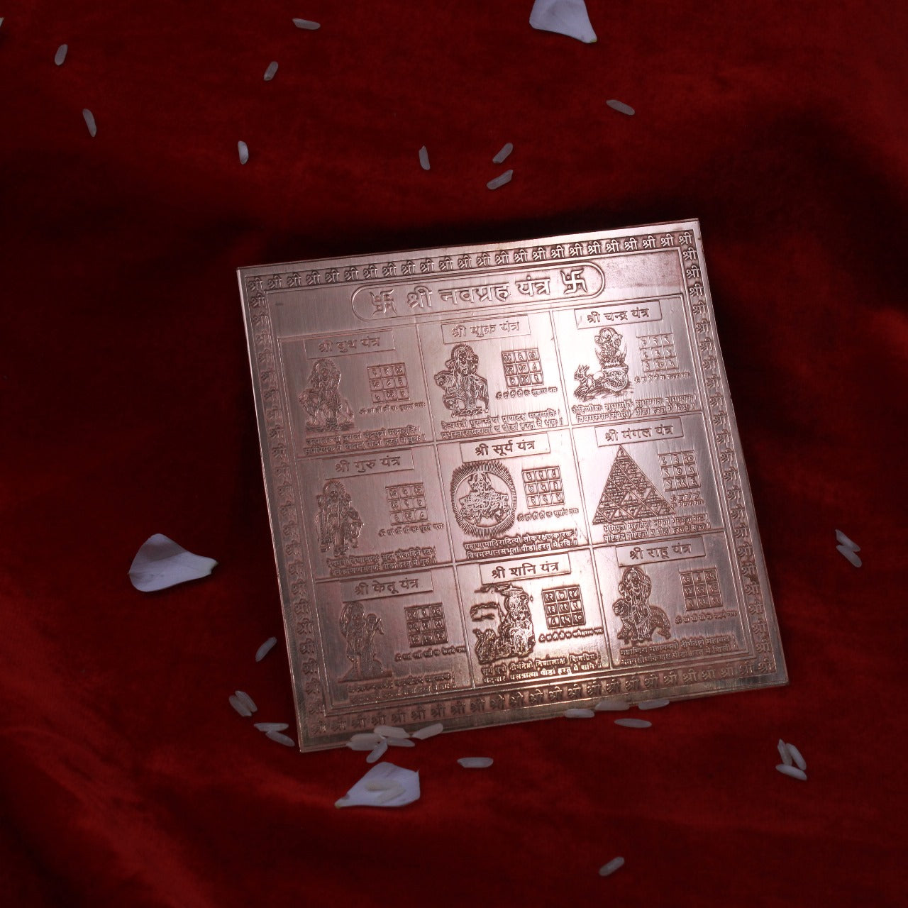 Navgrah Yantra 4x4 Inch | Pure Copper | Balance All Nine Planet Energies | Siddhi Divine