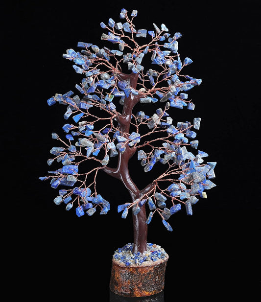 🔵 Lapis Lazuli – Wisdom, Communication & Inner Truth Crystal Tree