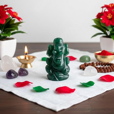 Green Aventurine Small Ganesha – Luck & Prosperity Idol
