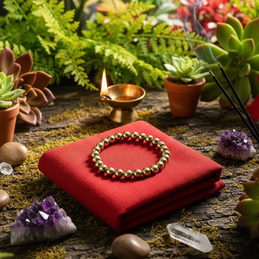 Golden Pyrite + Crystal Bracelet Combo