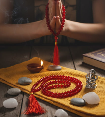Carnelian 108 Bead Mala – For Energy & Confidence