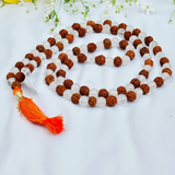 Rudraksha & Clear Quartz Mala