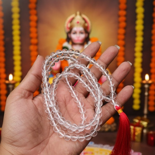 Clear Quartz 108 Bead Mala – For Inner Peace