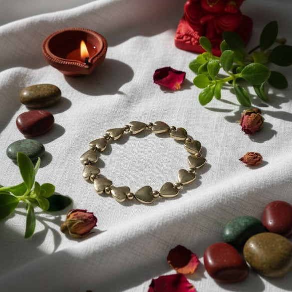 Golden Pyrite Heart Wealth & Confidence Bracelet