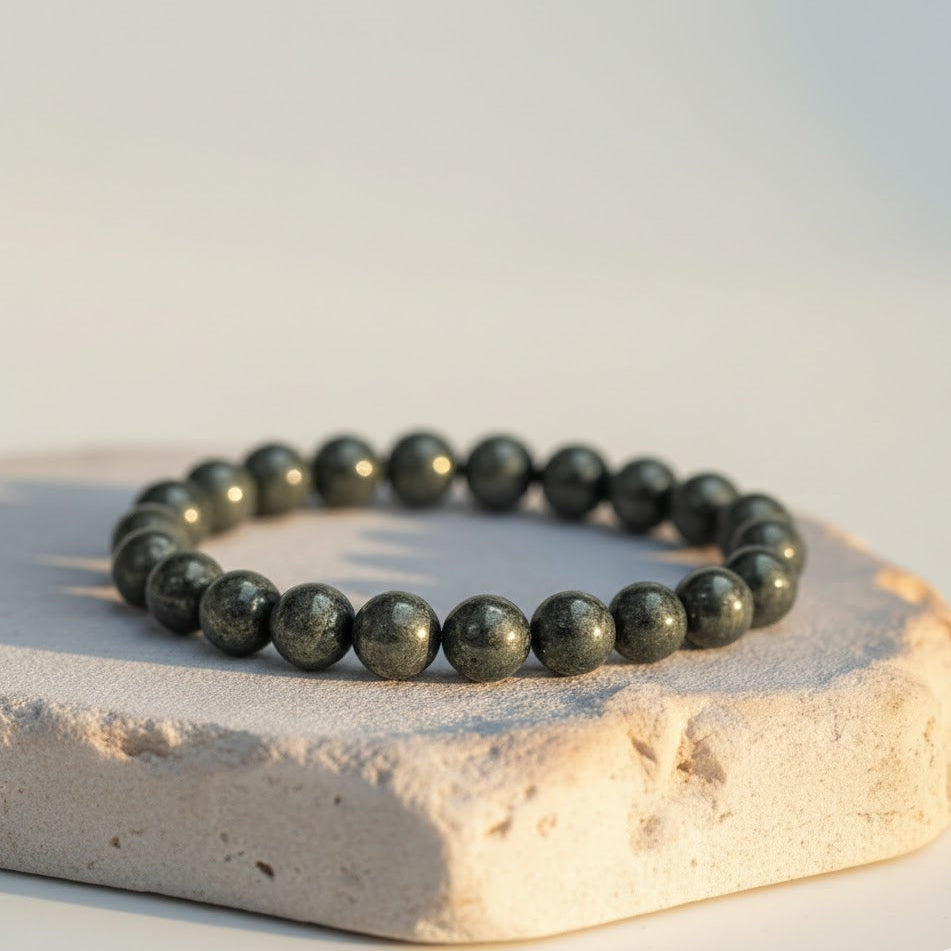 Raw Pyrite Focus Bracelet Set
