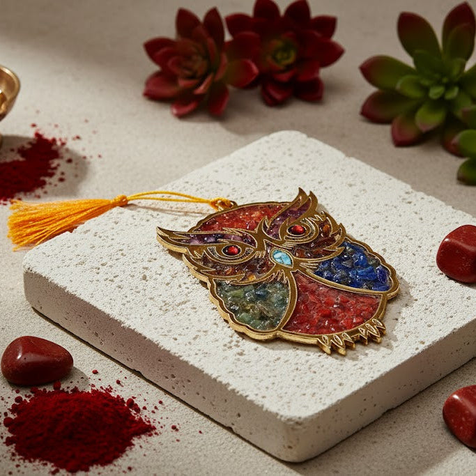 🦉7 Chakra Owl Wall Hanging – Vastu Evil Eye
