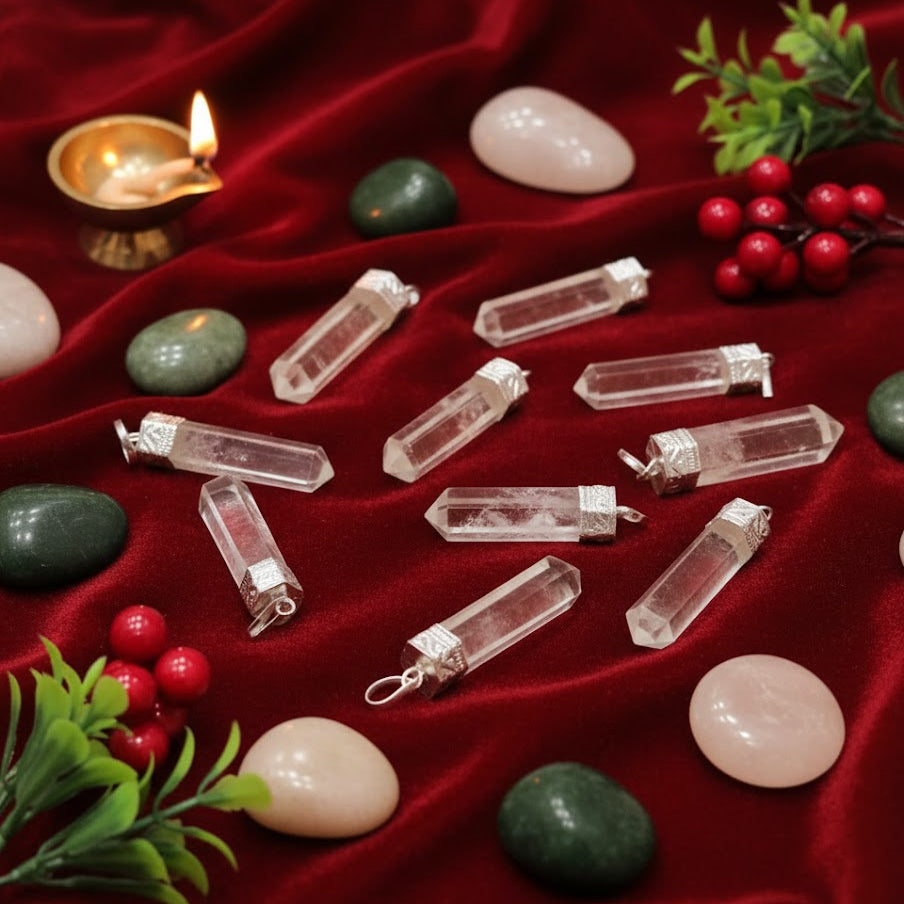 🤍 Energy Clarity Clear Quartz Pencil Pendant