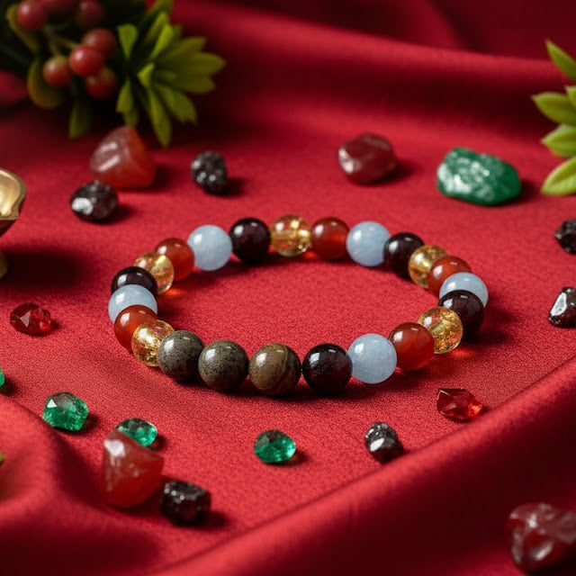 Aries Rashi Bracelet | Natural Gemstone Astrology Bracelet | Siddhi Divine
