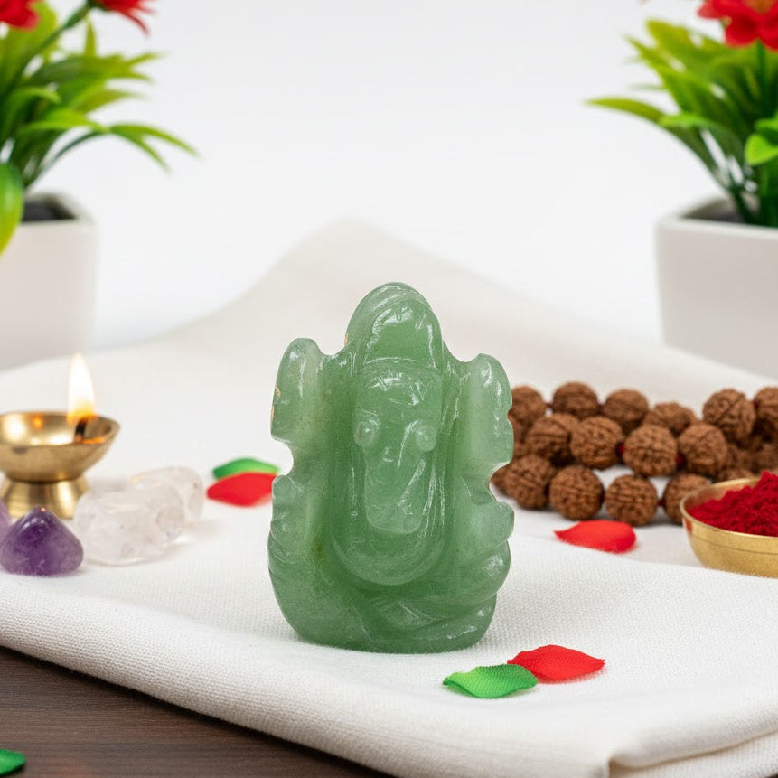 Green Aventurine Small Ganesha – Luck & Prosperity Idol
