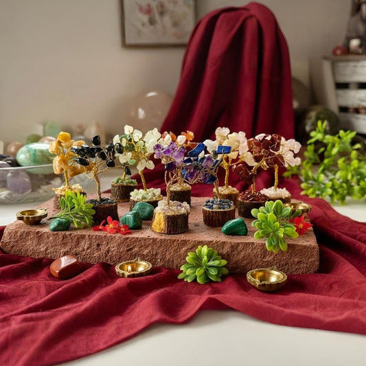 Tiny Crystal Tree Set – 12 Healing Trees With Box🌳