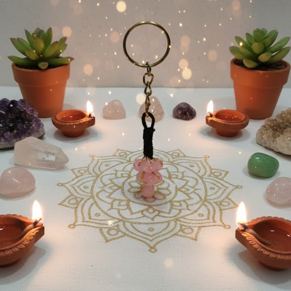 ❤️ Rose Quartz Love Harmony Crystal Keychain