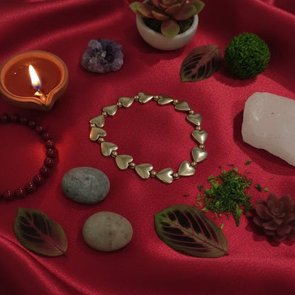 Golden Pyrite Heart Wealth & Confidence Bracelet