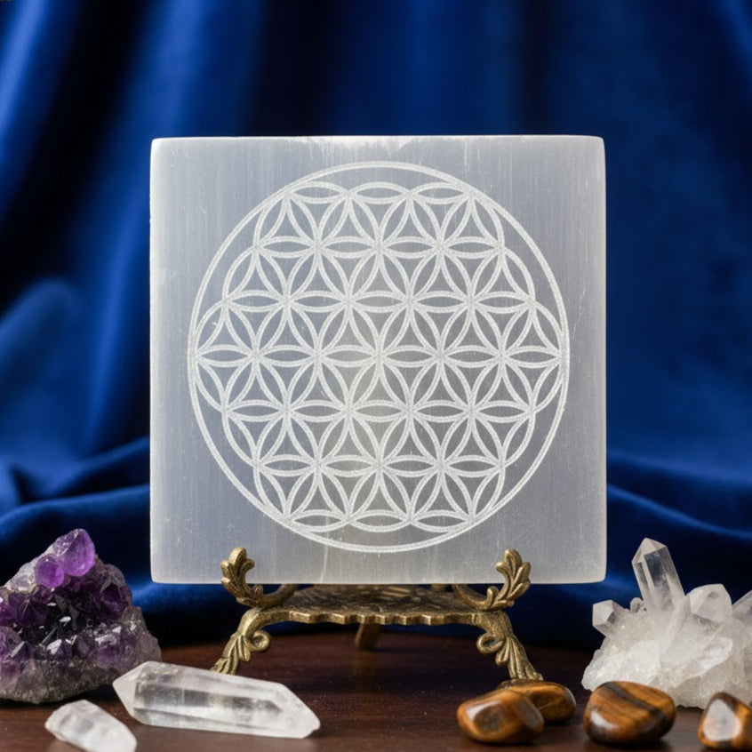 Selenite Plate - Engraved Charging Plate
