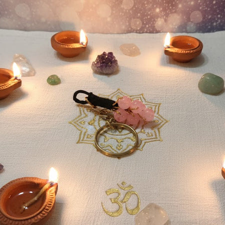 ❤️ Rose Quartz Love Harmony Crystal Keychain