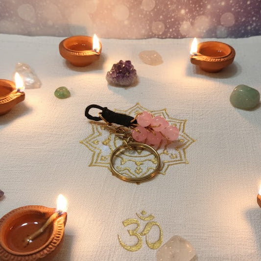 ❤️ Rose Quartz Love Harmony Crystal Keychain