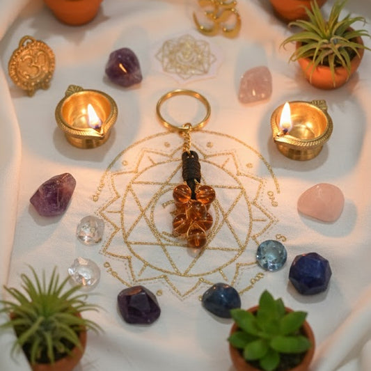 💛 Citrine Wealth Success Crystal Keychain