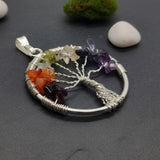 🌈 Seven Chakra Tree Pendant – Balance, Energy & Inner Harmony
