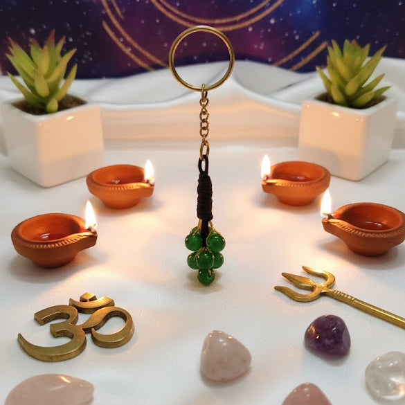 💚 Green Aventurine Luck Prosperity Crystal Keychain