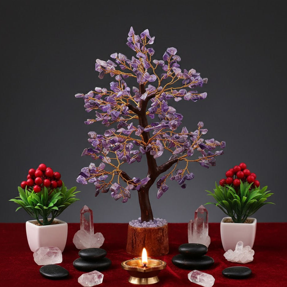 💜 Amethyst – Peace, Intuition & Spiritual Protection Crystal Tree
