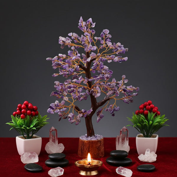 💜 Amethyst – Peace, Intuition & Spiritual Protection Crystal Tree