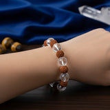 Rudraksha and Clear Quartz Bracelet