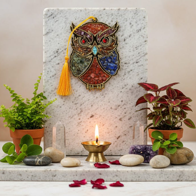 🦉7 Chakra Owl Wall Hanging – Vastu Evil Eye